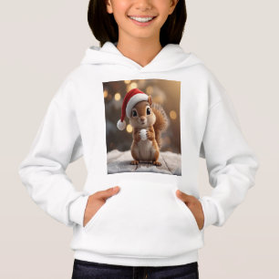 Sudadera con capucha de ardilla navideña linda par