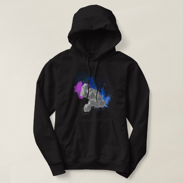 Sudadera con capucha de arte abstracto vibrante –  (Diseño del anverso)