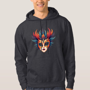 Sudadera con capucha de arte de máscara de carnava