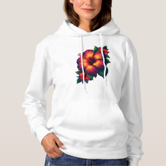 Sudadera con capucha de arte floral para mujeres
