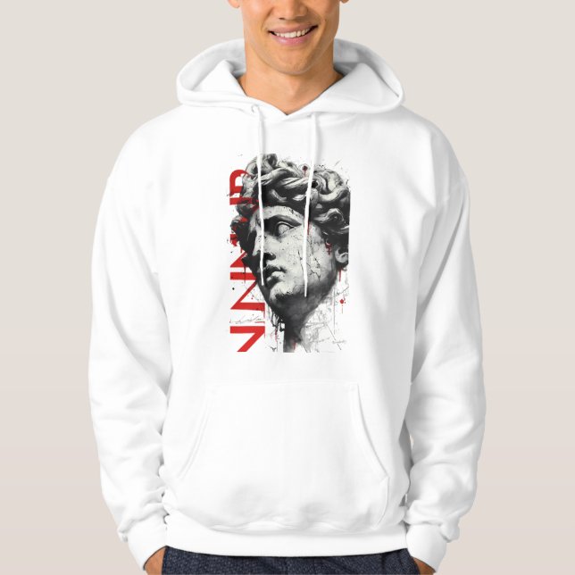 Sudadera con capucha de arte polka de basura de bu (Anverso)