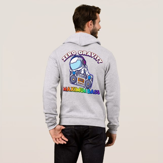 Sudadera con capucha de astronauta en gravedad cer (Reverso completo)