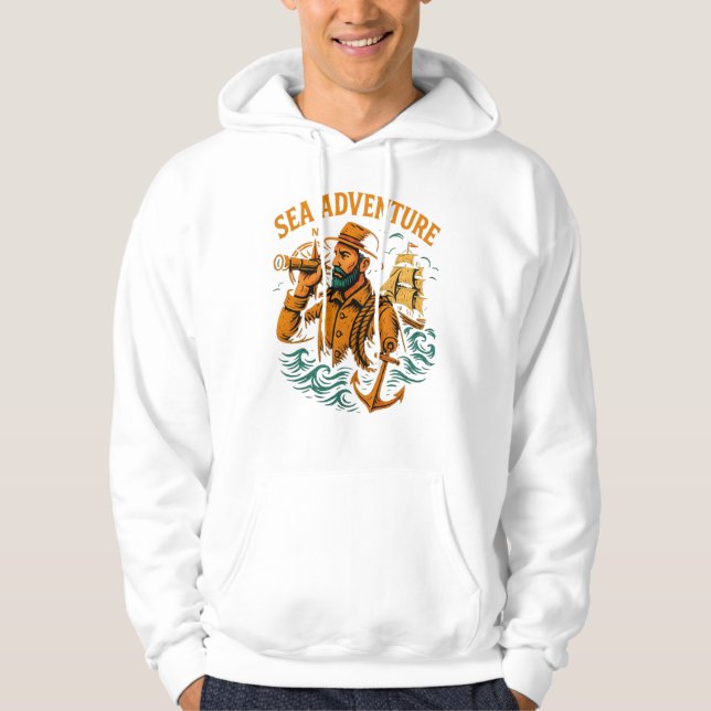Sudadera con capucha de aventura en el mar (Anverso)