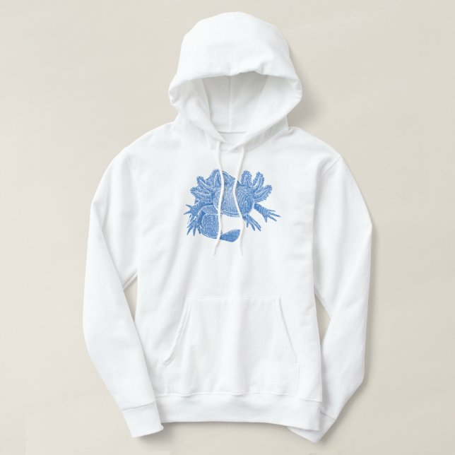 Sudadera con capucha de Axolotl - AZUL (Diseño del anverso)