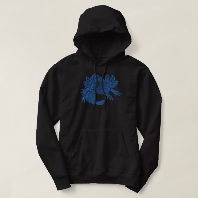 Sudadera con capucha de Axolotl - AZUL (Diseño del anverso)
