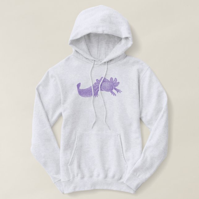 Sudadera con capucha de Axolotl - PURPURA (Diseño del anverso)