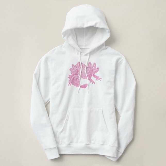 Sudadera con capucha de Axolotl - ROSA (Diseño del anverso)