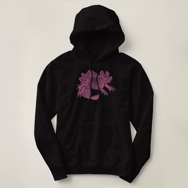 Sudadera con capucha de Axolotl - ROSA (Diseño del anverso)