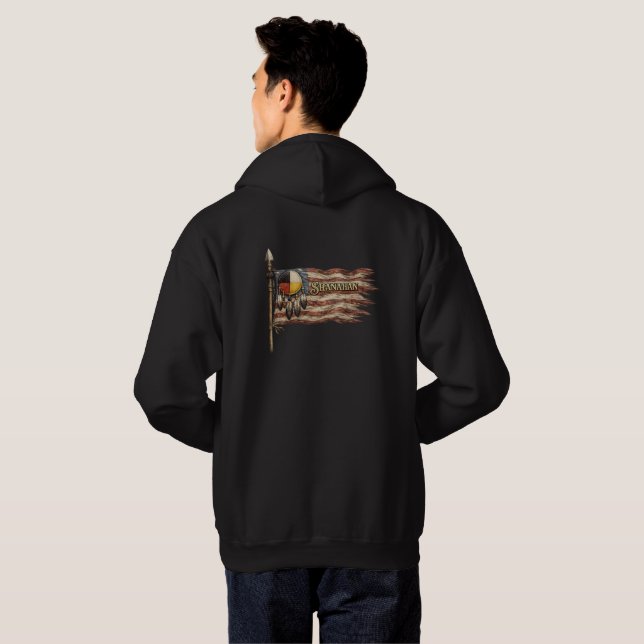 Sudadera con capucha de bandera desgastada (Reverso completo)