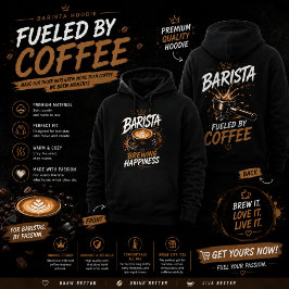 Sudadera con capucha de Barista – Gráfica de 'Impu