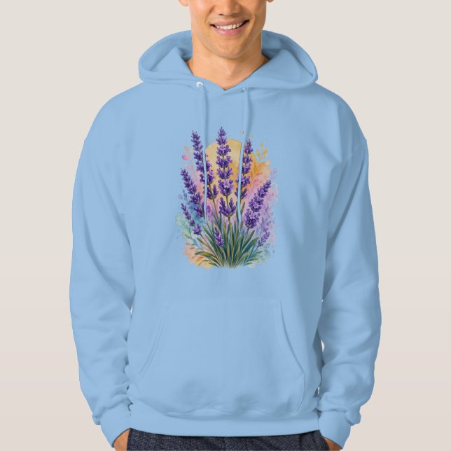 Sudadera con capucha de botánica acuarela de ramit (Anverso)