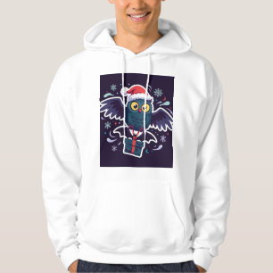 Sudadera con capucha de búho de Santa entregando u