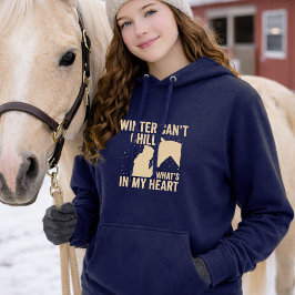 Sudadera con capucha de caballo El invierno no pue