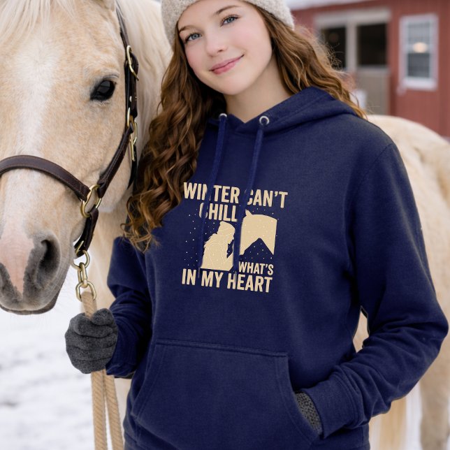 Sudadera con capucha de caballo El invierno no pue (Subido por el creador)