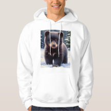 Sudadera con capucha de cachorro de oso en la niev