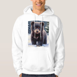 Sudadera con capucha de cachorro de oso en la niev