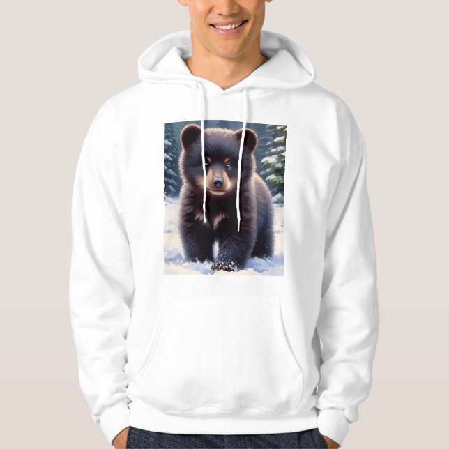 Sudadera con capucha de cachorro de oso en la niev (Anverso)
