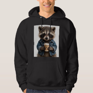 Sudadera con capucha de café y animalitos lindos