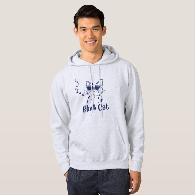 Sudadera con capucha de camiseta de gato (Anverso completo)