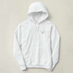 Sudadera con capucha de cara de oso minimalista -