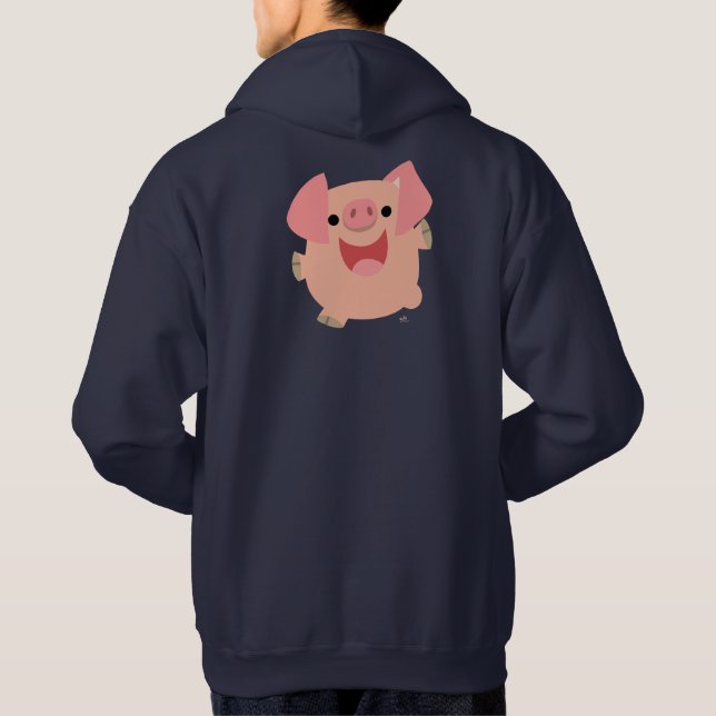 Sudadera con capucha de cerdo de dibujos animados  (Reverso)