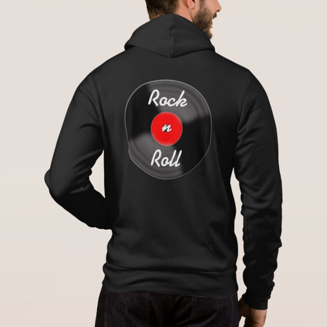 Sudadera con capucha de chaqueta de disco rojo ret (Reverso)