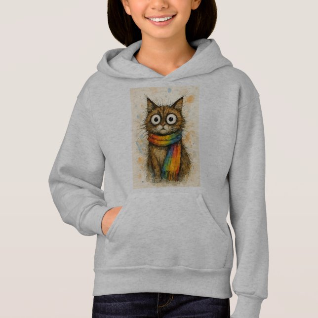 Sudadera con capucha de chicas gato artísticas cap (Anverso)