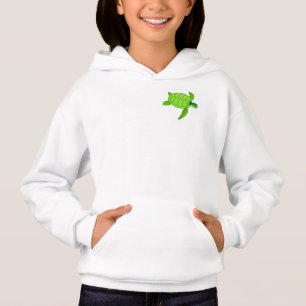 Sudadera con capucha de chicas tortuga marina verd