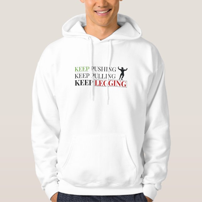 Sudadera con capucha de cita de fitness – Diseño d (Anverso)