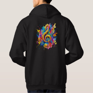 Sudadera con capucha de clave de sol en acuarela c