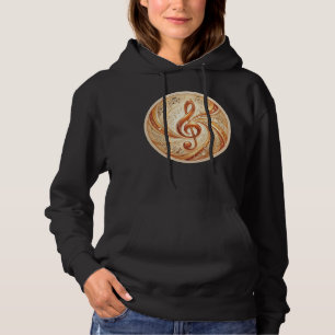 Sudadera con capucha de clave de sol musical vinta