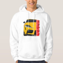 sudadera con capucha de coche deportivo amarillo