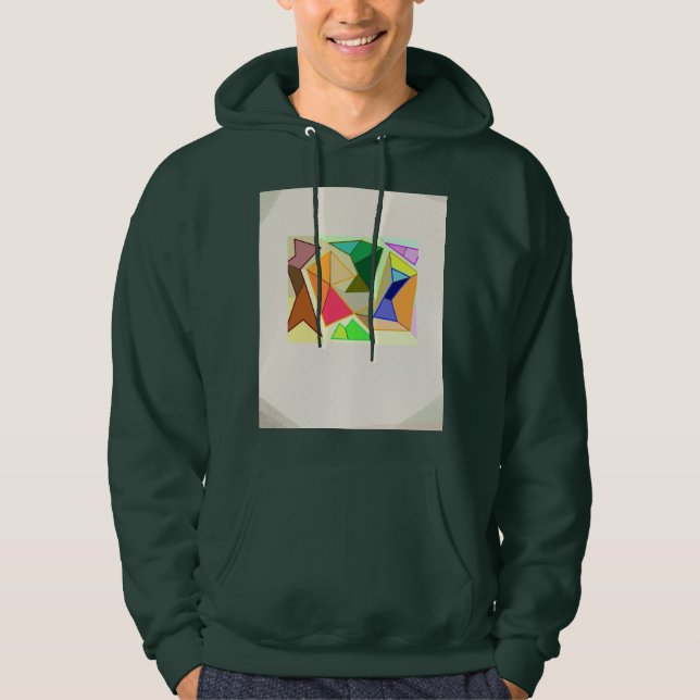Sudadera con capucha de color verde con un diseño (Anverso)