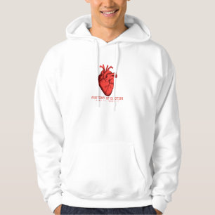 Sudadera con capucha de corazón anatómico rojo art