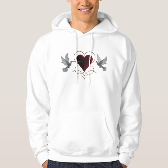 Sudadera con capucha de corazón de terciopelo de p (Anverso)