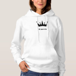 Sudadera con capucha de corona de texto personaliz