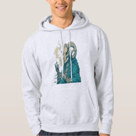 Sudadera con capucha de cráneo de carnero fumando