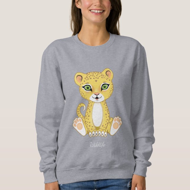 Sudadera con capucha de dibujos animados de leopar (Anverso)