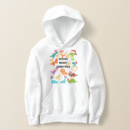 Sudadera con capucha de dinosaurio Feliz Navidad H