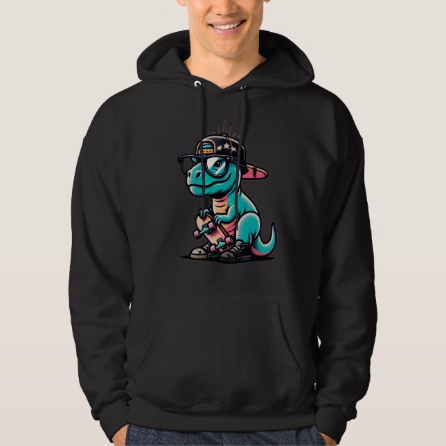 Sudadera con capucha de dinosaurio lindo (Anverso)