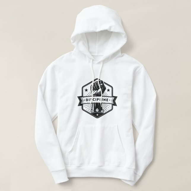 Sudadera con capucha de disciplina – Tipografía mi (Diseño del anverso)
