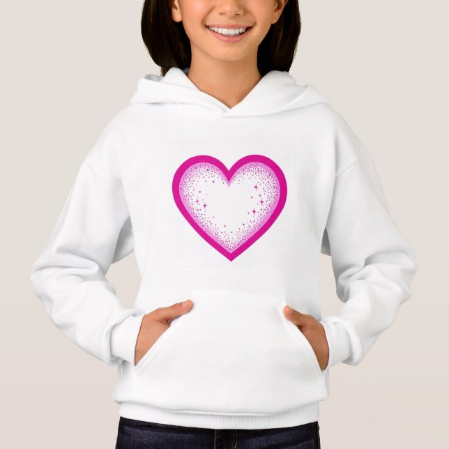 Sudadera con capucha de diseño de corazón brillant (Anverso)