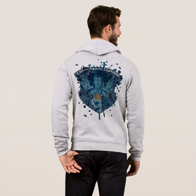 Sudadera con capucha de diseño de mancha de pintur (Reverso completo)