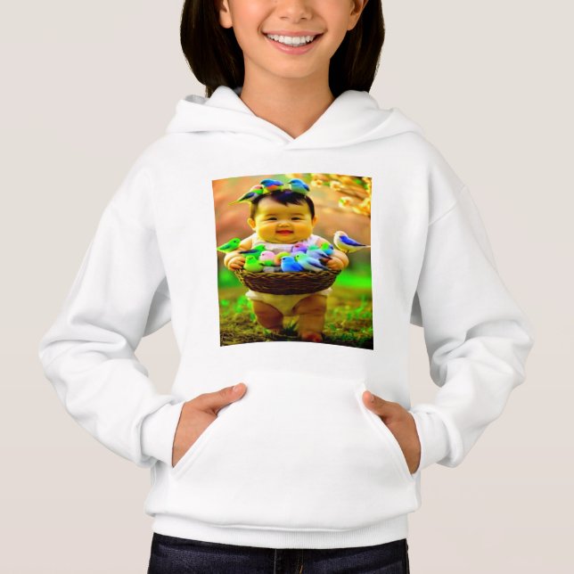 Sudadera con capucha de diseño digital colorido pa (Anverso)