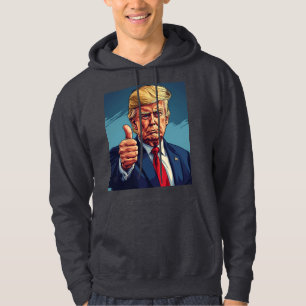 SUDADERA CON CAPUCHA DE DONALD TRUMP NEGRA