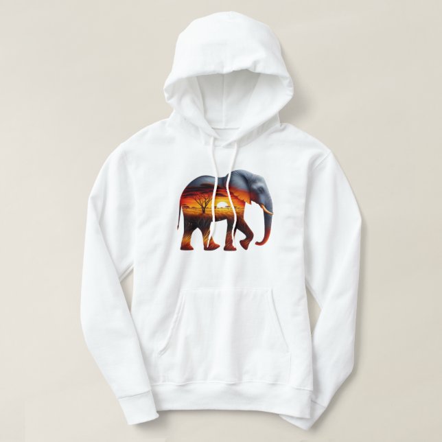 Sudadera con capucha de elefante africano (Diseño del anverso)
