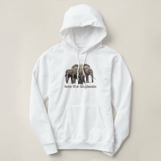 Sudadera con capucha de elefante africano (Diseño del anverso)