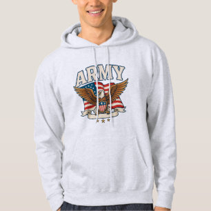 Sudadera con capucha de escudo de bandera del ejér