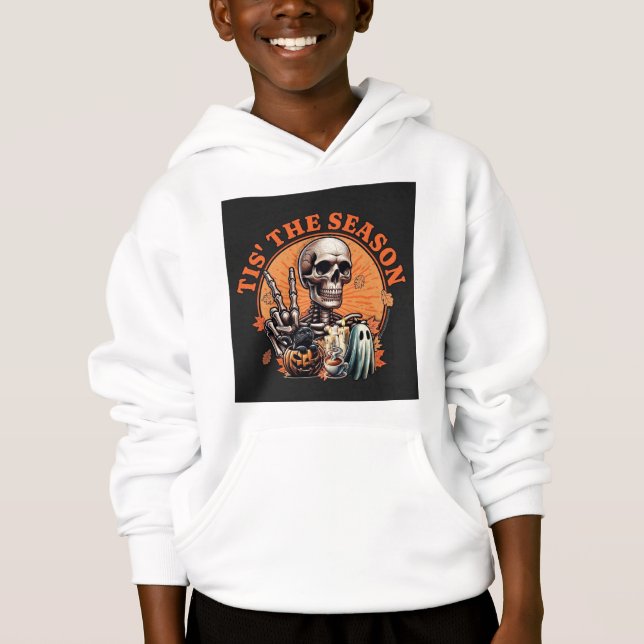 Sudadera con capucha de esqueleto de Halloween (Anverso)