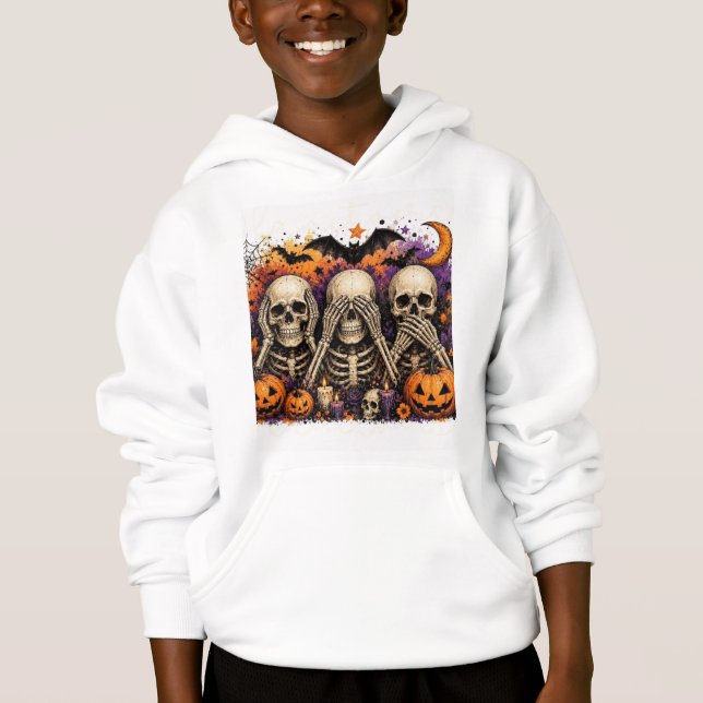 Sudadera con capucha de esqueleto de Halloween (Anverso)